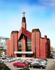 Methodistenkirche Jeil Church in Wonju, Südkorea.